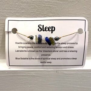 NWT Beaded String Bracelet - Sleep (Howlite, Labradorite, Blue Sodalite)